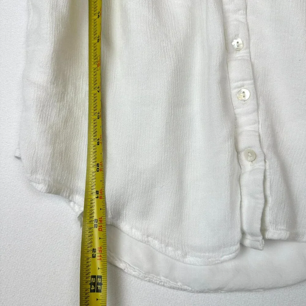 Meadow & Rue Anthropologie Button down Tank White Boho Cottagecore‎